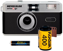 Daugkartinis juostinis fotoaparatas Swiss+Go Novocolor +baterijos+juostelė